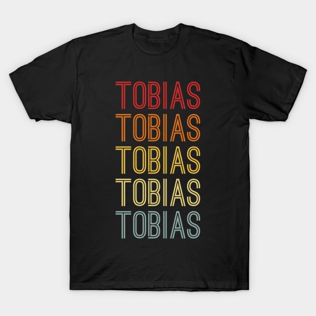 Tobias Name Vintage Retro Pattern T-Shirt by CoolDesignsDz